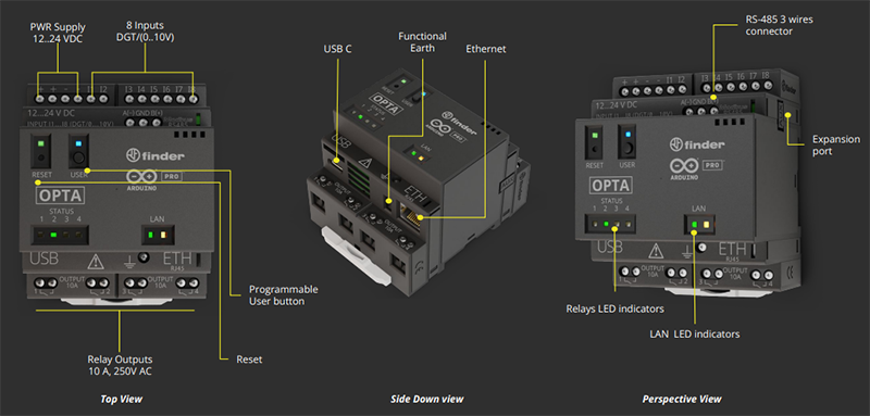 机械图纸 - Arduino Opta®微型可编程逻辑控制器